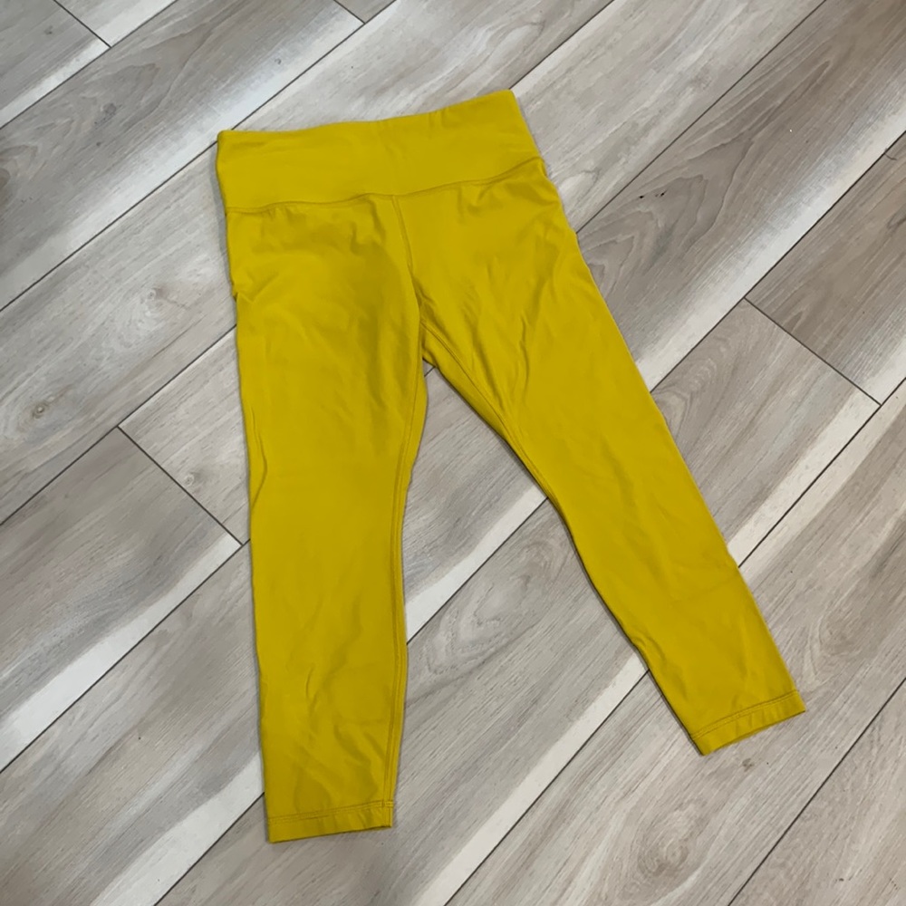 Athleta Mustard Yellow High-Rise Crop Leggings